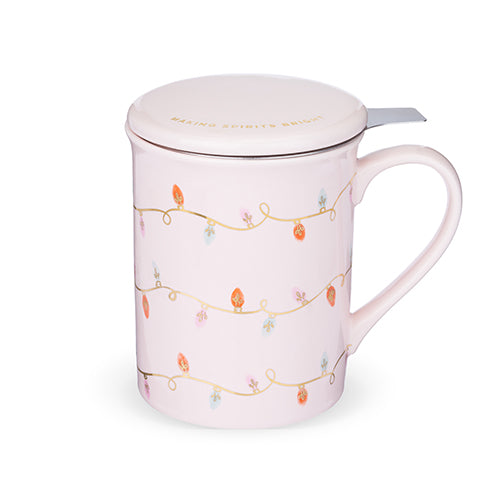 Annette™ Lights Pink Ceramic Tea Mug & Infuser by