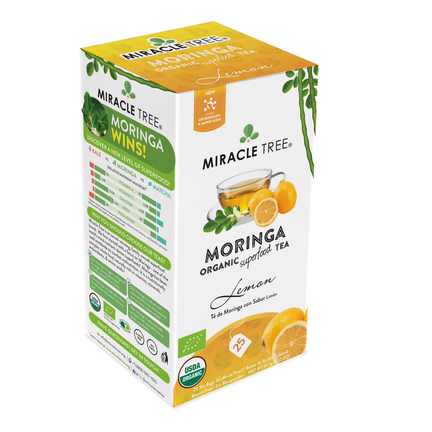 Miracle Tree Organic Moringa Tea Lemon