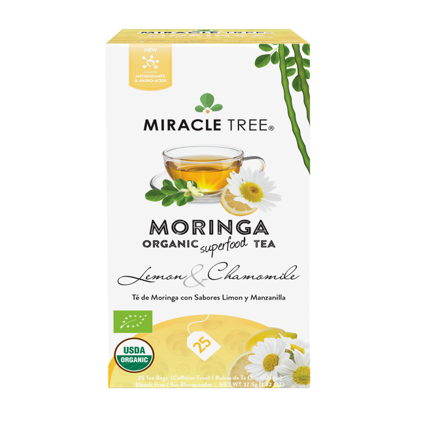 Miracle Tree Organic Moringa Tea Lemon & Chamomile