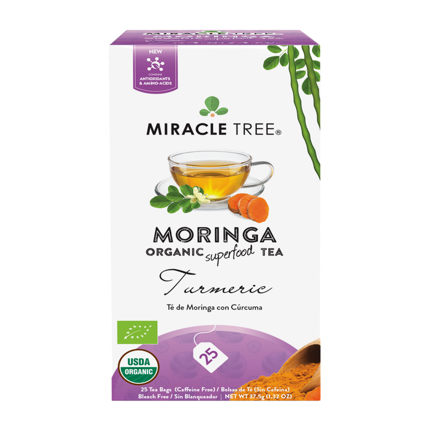 Miracle Tree Organic Moringa Tea Turmeric